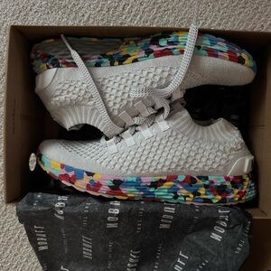 NoBull Allday Knit Runner trainers in White with Colorful Sole